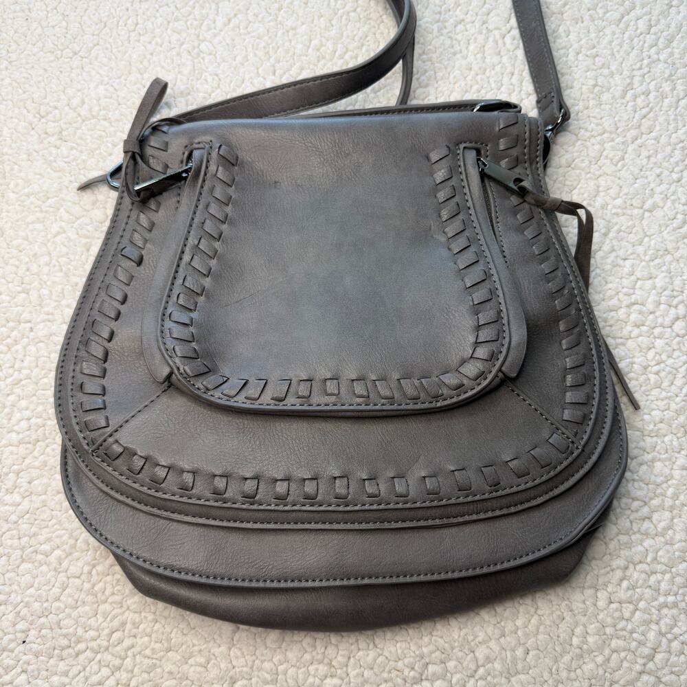 Urban Expressions Gray Saddle Bag Crossbody